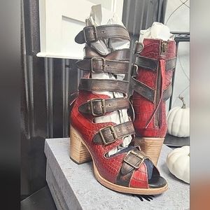 FreeBird Bond Snakeskin Sandal Booties